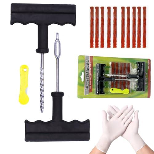 TONZACK Kit di Riparazione Pneumatici per Auto, Moto, Camion e Altri Veicoli Tubeless