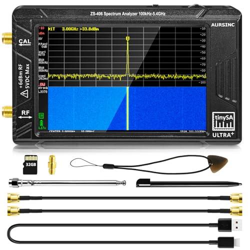 AURSINC TinySA Ultra+ ZS406 Analizzatore di Spettro 100kHz-5,4GHz con Display 4