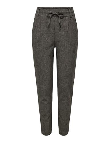 ONLY Onlpoptrash-dell Easy Mel Pant TLR Pantaloni, Black/Detail:White Pepper & Dark Brown Melange, (M) W x 32L Donna