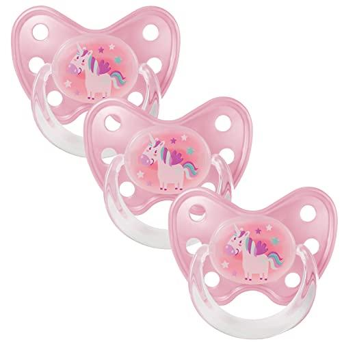 Dentistar Set 3 Ciucci Ortodontici Silicone Taglia 3 (14+ Mesi) - Unicorno Rosa