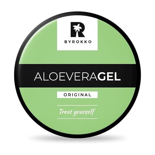 BYROKKO Gel di aloe vera (215 ml), ad assorbimento rapido e rinfrescante, idrata intensamente, rigenera e previene il peeling, cura naturale dopo-sun