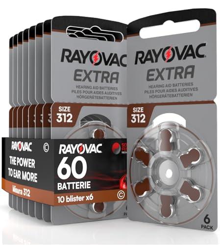 Rayovac Extra Advanced 312 (PR41) - 60 Batterie per Apparecchi Acustici