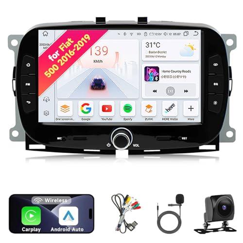 Autoradio Stereo Android 13 per Fiat 500 (2016-2019) con CarPlay e Android Auto