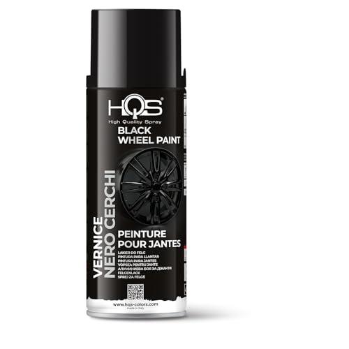 HQS Bomboletta di Vernice Spray 400ml per Cerchi Auto e Moto - Nero Lucido