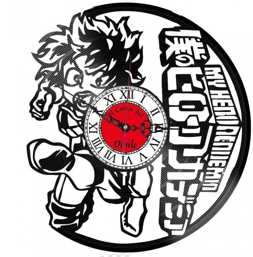 Orologio da Parete in Vinile My Hero Academia - Logo Rosso, Barocco Nero