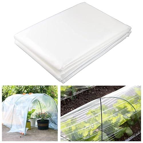 Hikrxya Telo Serra Trasparente 2 x 6M - Telo Protettivo per Serra - Resistente agli Strappi Extra Spesso - Copertura in Plastica Serra del Polytunnel Protezione del Giardino per Piante