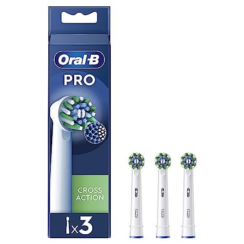 Oral-B Cross Action Testine Spazzolino Elettrico, Confezione da 3 Testine di Ricambio Bianche