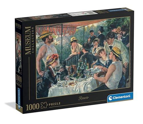 Clementoni - Puzzle 1000 Pezzi Arte per Adulti e Ragazzi, Museum Collection, Tema Pranzo dei Canottieri Renoir, Idea Regalo Uomo e Donna, Made in Italy, 70x50 cm, 39993