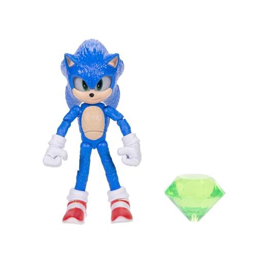 Sonic 3 Movie - Action Figure Articolata di Sonic con Smeraldo in Scala 13 cm