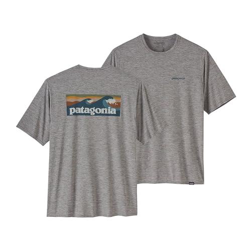 Patagonia M's cap Cool Daily Graphic Shirt-Waters Top, Boardshort Logo Abalone Blue: Feather Grey, L Uomo