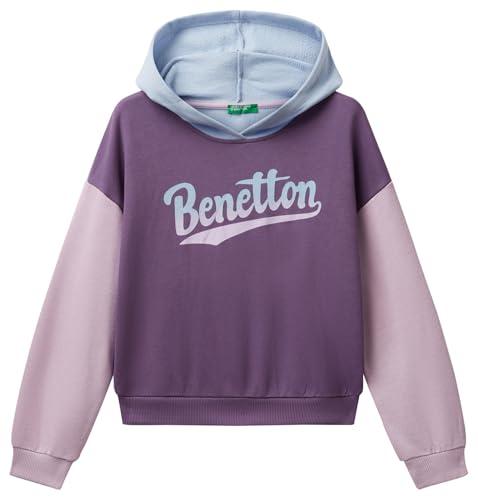 United Colors of Benetton Felpa con Cappuccio Multicolor Bambina
