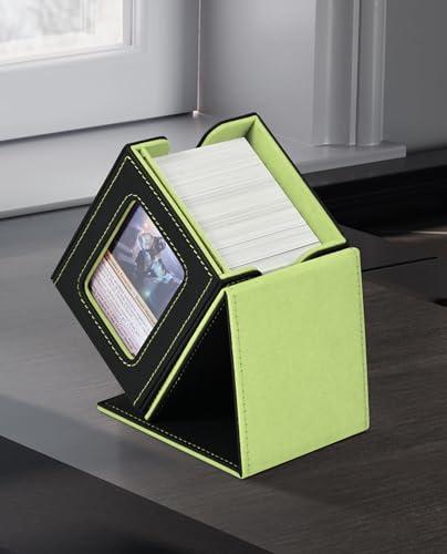 Scatola Porta Carte MTG Commander con Finestra Magnetica (Nero e Verde)