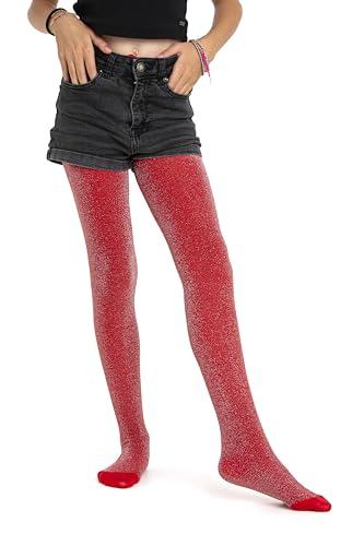 Gi&Gi Collant coprenti 70 denari da bambina caratterizzati da un brillante glitter colorato.N.2205 (IT, Età, 4 anni, 6 anni, Regular, ROSSO)
