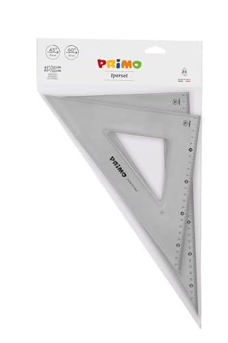 PRIMO - Set 2 Squadre 45°/35 cm e 60°/35 cm Antiriflesso per Disegno Tecnico
