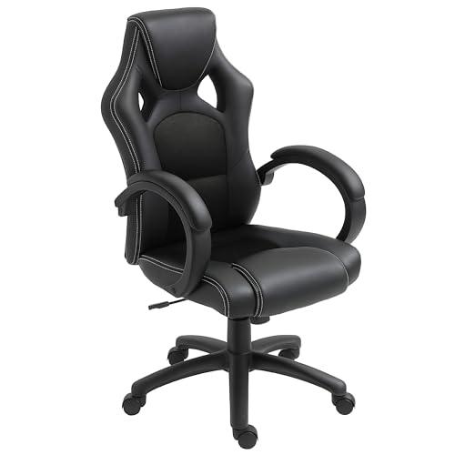HOMCOM Sedia da Gaming Ergonomica Nera