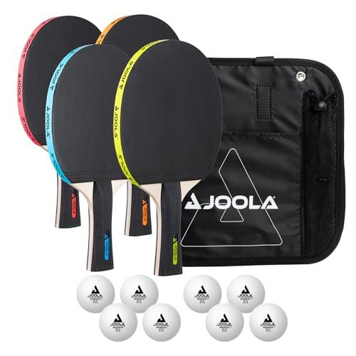 JOOLA Set Neon da ping pong con 4 racchette NEON, 8 palline e borsa per il trasporto