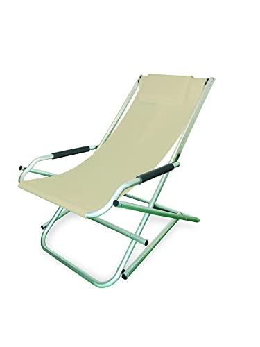 Sdraio Basculante Elba Garden Friend in Alluminio e PVC Beige