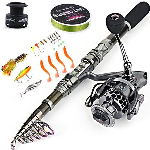 Sougayilang Kit Completo Canna da Pesca Telescopica e Mulinello