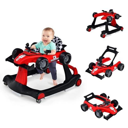 COSTWAY Girello per Bambini 4 in 1 Rosso