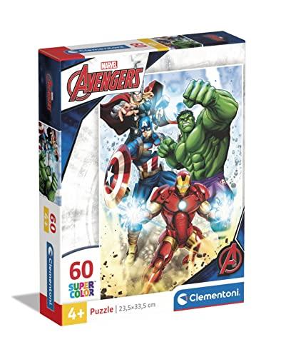 Clementoni - Puzzle Supercolor Marvel Avengers 60 Pezzi