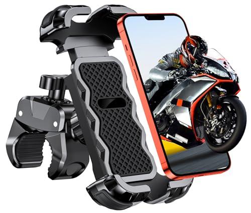 Babacom Porta Cellulare Moto, [Ultra Stabile & 1S Blocco Rapido] Porta Cellulare Bici per Universale Manubrio, 360° Rotabile Supporto Telefono Moto Compatibile con iPhone/Galaxy 4.7