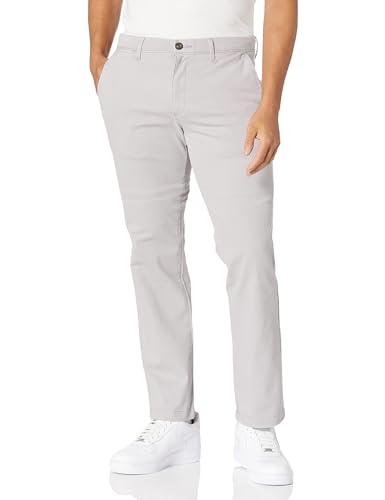 Amazon Essentials Pantaloni chino elasticizzati casual vestibilità aderente Uomo, Grigio, 33W / 29L