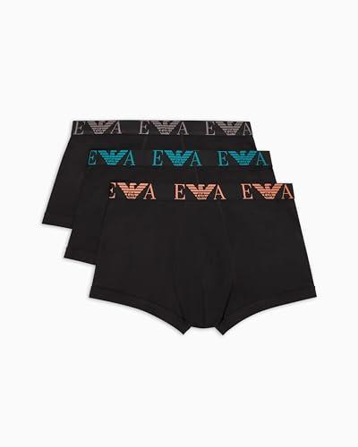 EMPORIO ARMANI 3-Pack Trunk Bermuda, Nero/Nero/Nero, M Uomo