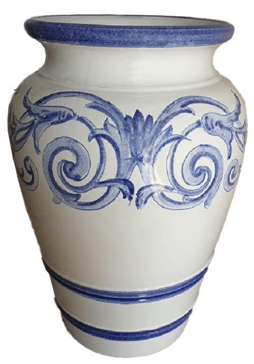 Portaombrelli Artistico in Ceramica di Vietri Bianco e Blu