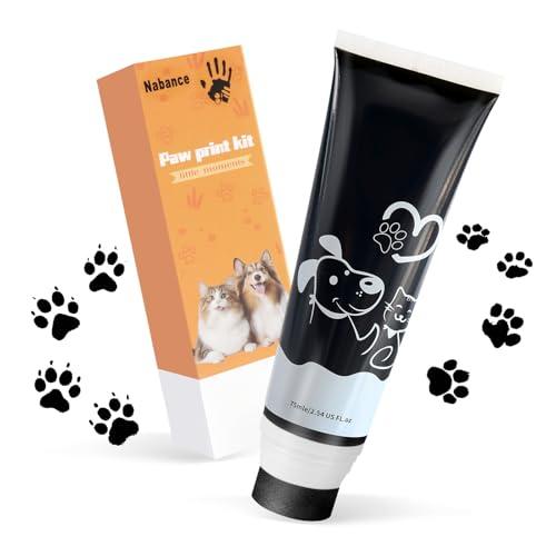 Nabance Impronta Zampa Cane Con Testa In Spugna Nero 75ml Non Tossico E Lavabile Impronta Neonato Adatto Ai Regali per Animali Domestici Realizzazione di Impronte Digitali di Animali Domestici