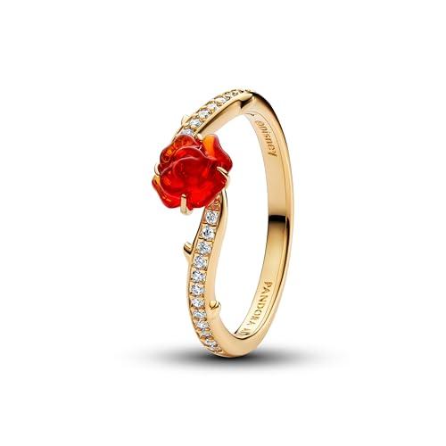 PANDORA Anello Donna Oro Disney La Bella e la Bestia