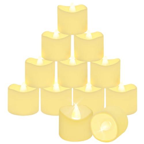 CNMTCCO Candele a LED Senza Fiamma - Set da 24, Bianco Caldo