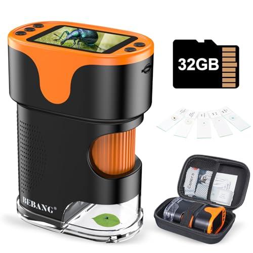 Microscopio Digitale 4K per Bambini (6-12 anni) con Schermo da 5.1 cm, USB, Batteria e Accessori
