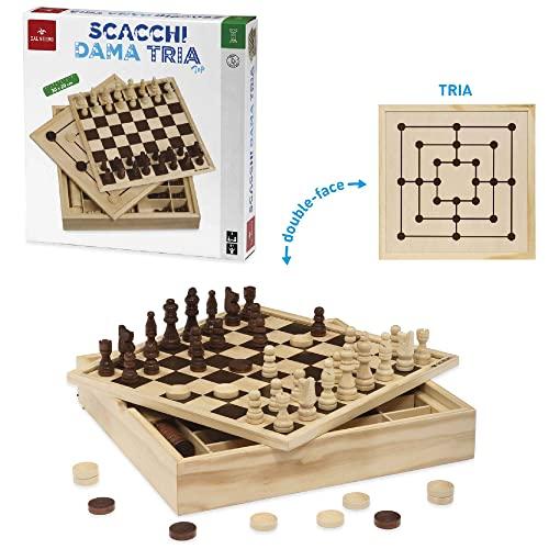 Dal Negro 53908 - Scacchi Dama Tria, Legno Naturale, 2 o più giocatori