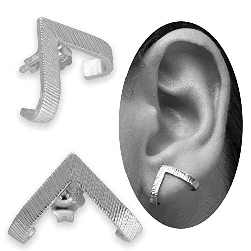 Orecchini a bottone triangolari in argento sterling 925