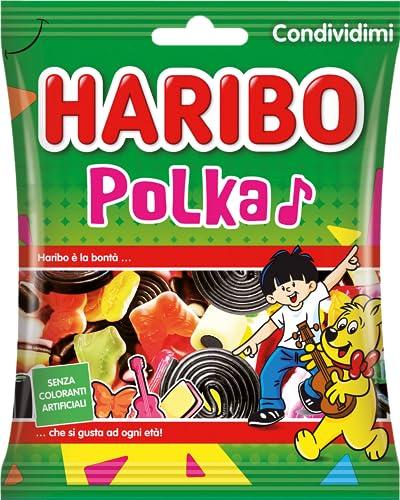 HARIBO Polka Caramelle Gommose alla Frutta e Liquirizia - Un'Esplosione di Gusto Bicolore