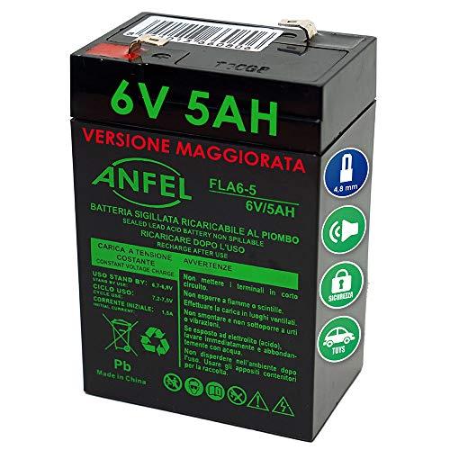 Batteria Gel di Piombo 6V 5Ah per Moto, Quad, Veicoli Giocattolo