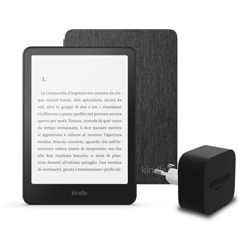 Kindle Paperwhite (2024) + Copertura in Tessuto + Caricabatterie PowerFast