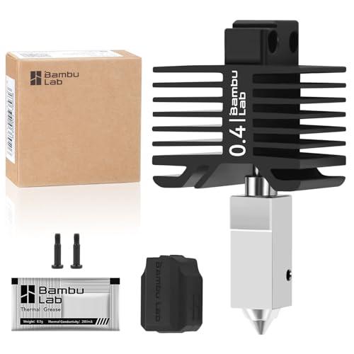 Original Bambu Lab X1 P1 Hotend 0.4mm Alta Temperatura e Velocità Ugello Acciaio Temprato +Blocco Di Riscaldamento Struttura Integrata Compatible with Stampante 3D Bambu Lab X1/P1/X1C/X1E/P1S/P1P