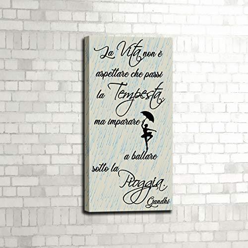 Quadro con frase di Gandhi: Impara a Ballare Sotto la Pioggia