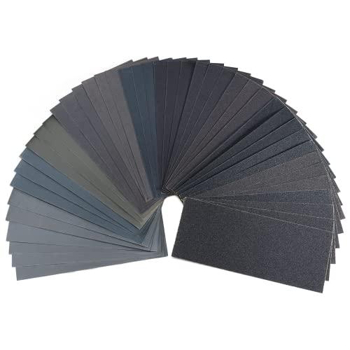 Carehabi Set 42 Pezzi Carta Abrasiva Grana 120-3000 per Metallo, Legno, Plastica e Altro