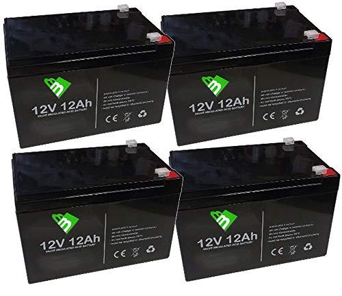 Kit 4x Batterie al Piombo Ciclica 12V 12Ah per Bici Elettriche 48V