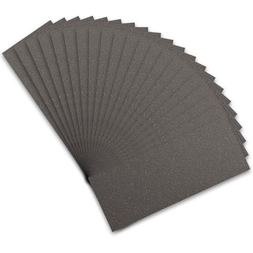 STEBRUAM Carta Abrasiva 21 Pezzi Kit, Carta Vetrata Grana 400 per Legno, Carta Vetro Impermeabile per Levigatura a Secco e Umido