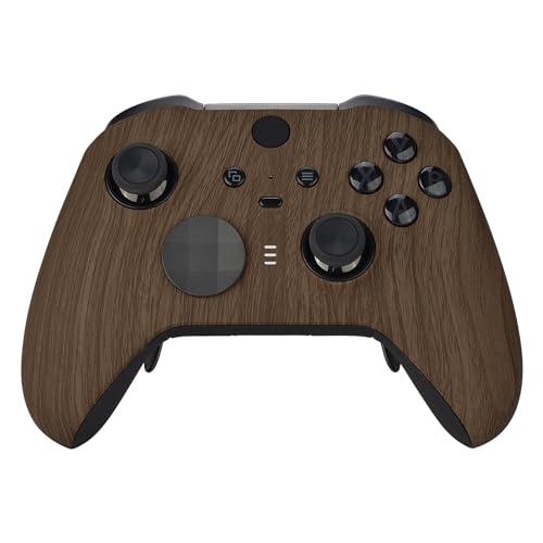 eXtremeRate Custodia Cover per Xbox Elite Series 2 Controller Model 1797,Scocca Case Frontale Ricambio per Xbox Elite Series 2 Wireless Controller Core&2 Anelli-Venatura Del Legno