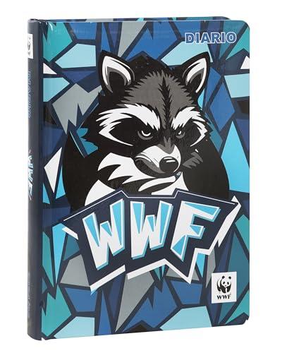 WWF - Diario Scuola 2024-2025 Ufficiale WWF Illustrato, Diario 12 Mesi Ideale per la Scuola Elementare o Media, Copertina Rigida con l'Illustrazione di un Procione e 352 Pagine a Colori, 13 x 17,8Hcm