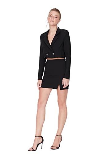 TRENDYOL Gonna da Donna Mini Bodycone in Tessuto Skirt, Schwarz, 44