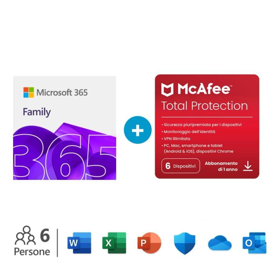 Microsoft 365 Family + McAfee Total Protection