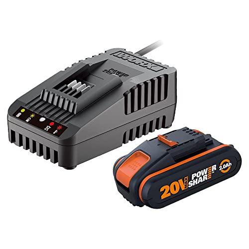 WORX WA3601 Kit Caricabatteria Rapido e Batteria 20V 2.0Ah Power Share