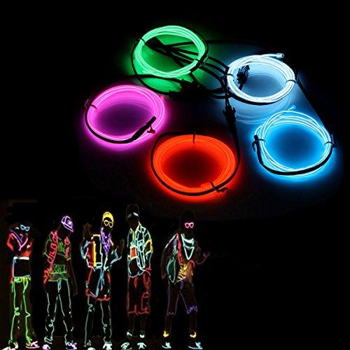 Filo Elettroluminescente Neon Sunboia, 5m x 1m, Striscia LED Flessibile per Decorazioni e Cosplay