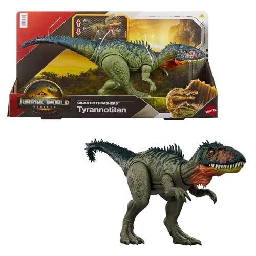 Mattel Jurassic World La Rinascita Tirannotitano, Dinosauro Giocattolo con Attacchi Furiosi