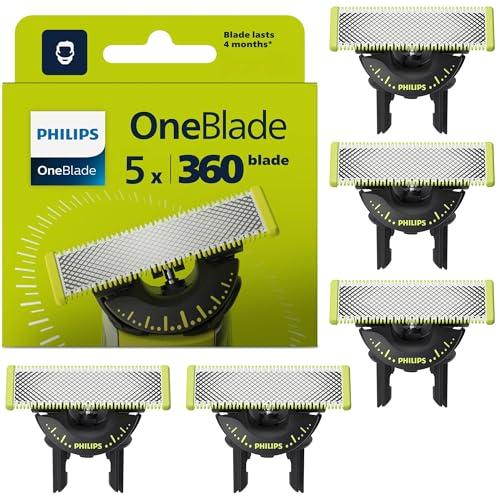 Philips OneBlade Original 360 lame, compatibili con tutti i modelli OneBlade e Pro, 5 pezzi (modello QP450/50)